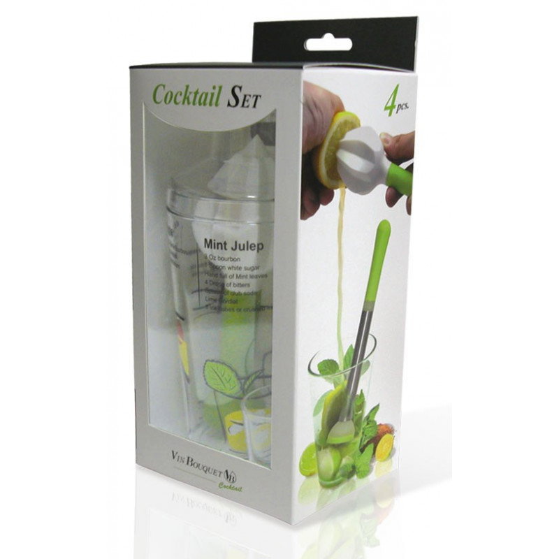 VB VIN BOUQUET FIK 1432 Set de Cocktail Complet avec Base en Bambou