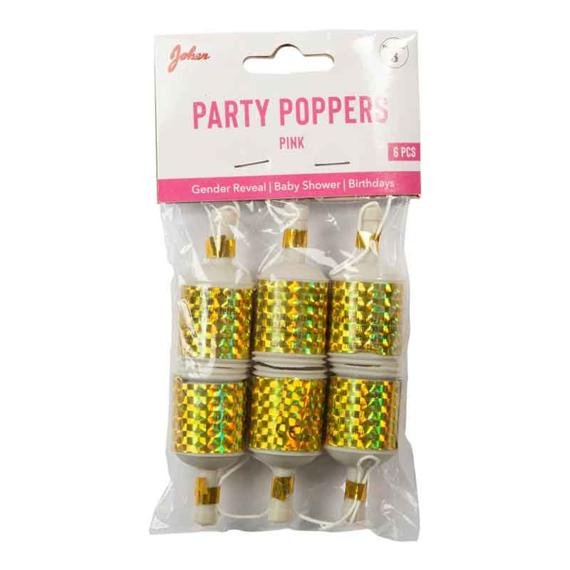 Köp Party Poppers, rosa, 6pack Lyckasmedmat.se