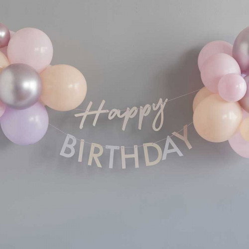 Happy Birthday folieballong girlang regnbåge main image 1