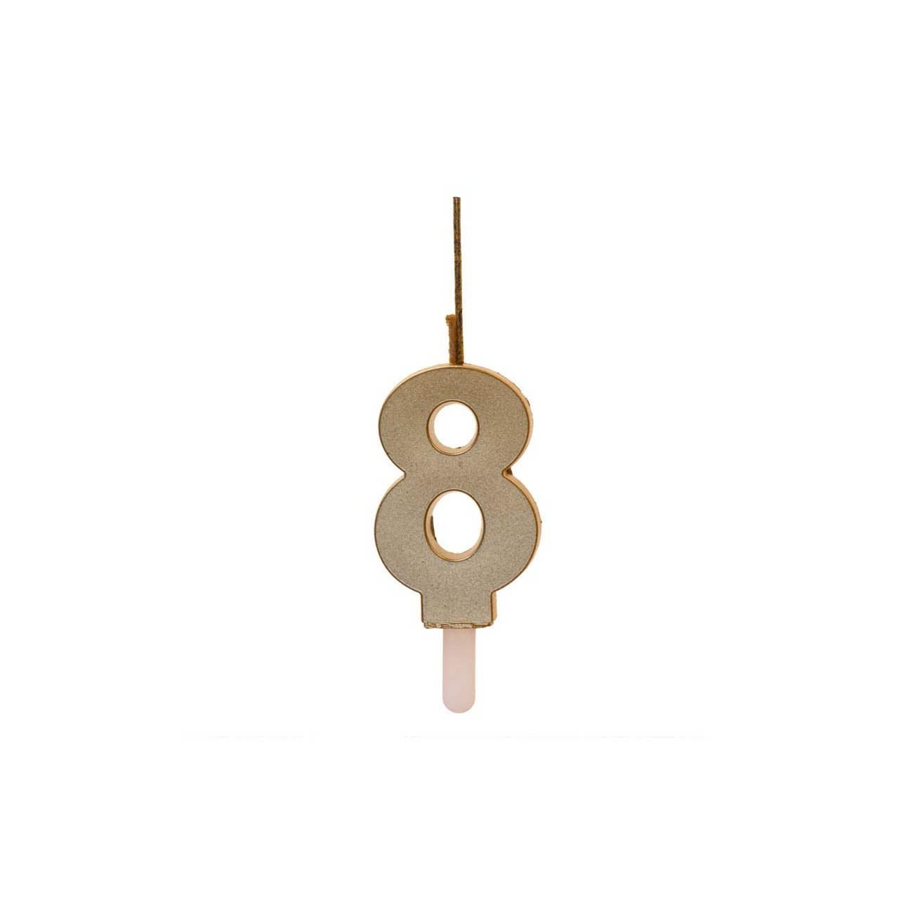Sifferljus Glitter Guld Nº 8, 12.5cm main image 1