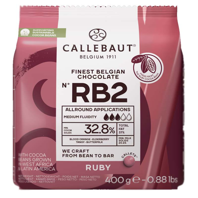 Chokladknappar Ruby RB2, 400 g - Callebaut