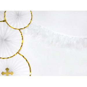 Girlang Fjädrar, vit - PartyDeco