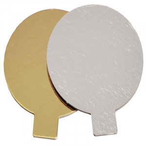 Bakelsebricka med tunga, 10-pack, Silver/Guld Ø 8 cm