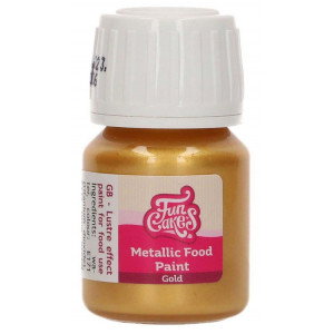 Ätbar metallicfärg, guld - FunCakes