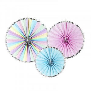 Pappersrosetter Pastell mix - PartyDeco
