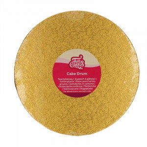 Tjock rund tårtbricka Ø25 cm, guld - FunCakes