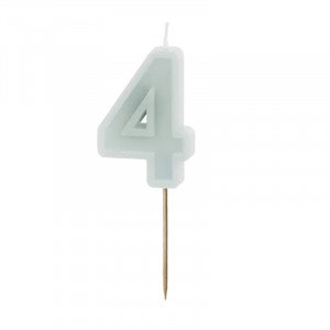 Sifferljus till tårta 4, mint - PartyDeco
