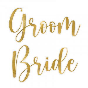 Klistermärken till glas - Bride & Groom