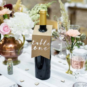 Flasketiketter Bordsnummer - PartyDeco