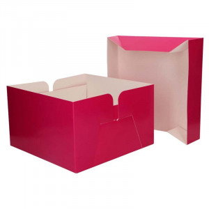 Tårtkartong rosa, 25 cm - FunCakes