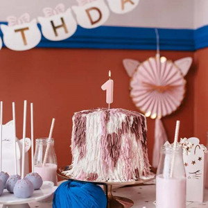 Sifferljus 1, ljusrosa - PartyDeco