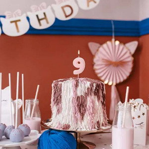 Sifferljus 9, ljusrosa - PartyDeco