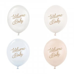 Ballonger Welcome Baby, Blå mix, 50-pack - PartyDeco