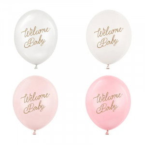 Ballonger Welcome Baby, Rosa mix, 50-pack - PartyDeco