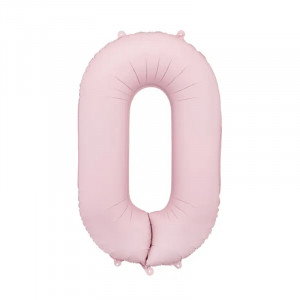 Sifferballong 0, Ljusrosa, 86 cm - PartyDeco