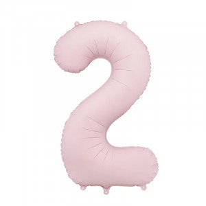 Sifferballong 2, Ljusrosa, 86 cm - PartyDeco
