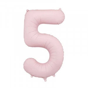 Sifferballong 5, Ljusrosa, 86 cm - PartyDeco