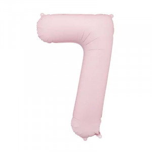 Sifferballong 7, Ljusrosa, 86 cm - PartyDeco