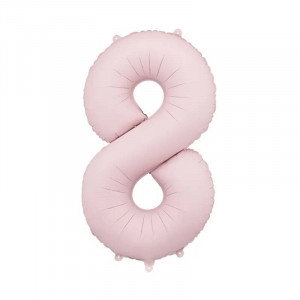 Sifferballong 8, Ljusrosa, 86 cm - PartyDeco