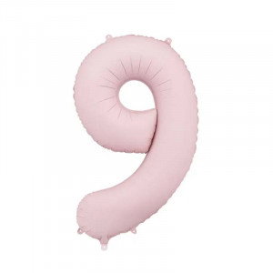 Sifferballong 9, Ljusrosa, 86 cm - PartyDeco