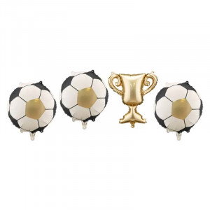 Folieballong Fotboll & Pokal, 4 st - PartyDeco