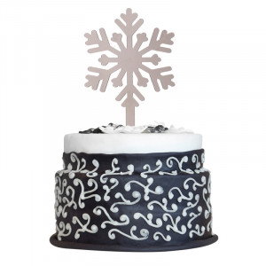Cake Topper Snöflinga, silver