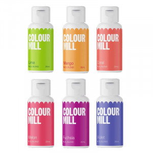 Färgpaket Tropical, oljebaserade ätbara färger - Colour Mill