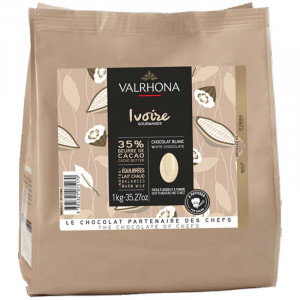 Choklad Ivoire 35%, vit, 1 kg - Valrhona