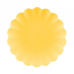 Återanvändbar tallrik, gul, 4-pack - PartyDeco