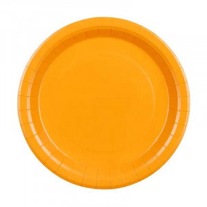 Papperstallrikar orange Ø23 cm - PartyDeco