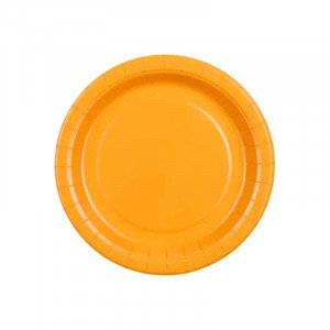 Papperstallrikar orange Ø18 cm - PartyDeco