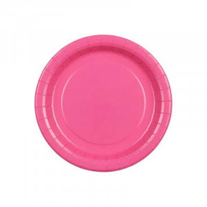 Papperstallrikar mörkrosa Ø18 cm - PartyDeco
