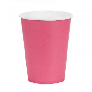 Pappersmuggar mörkrosa, 6-pack - PartyDeco