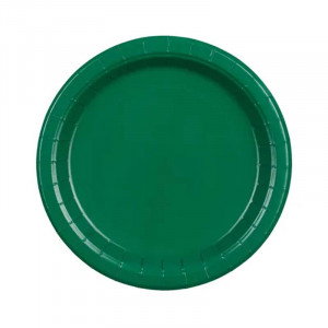 Papperstallrikar mörkgrön Ø18 cm - PartyDeco