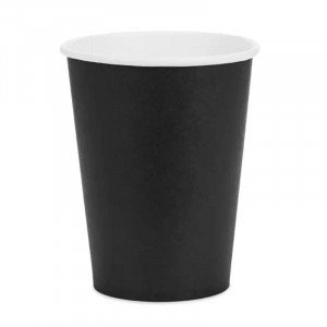 Pappersmuggar svart, 6-pack - PartyDeco