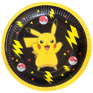 Papperstallrikar Ø23 cm Pikachu, 8-pack
