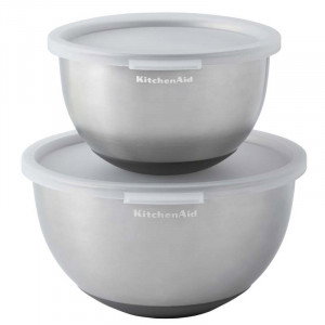 Bunke med lock rostfritt stål, 2 storlekar - KitchenAid