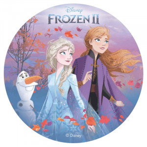 Tårtbild, oblat Frost 2 - Elsa, Anna & Olof, Ø20 cm