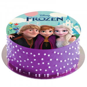 Tårtbild, oblat Frost - Elsa, Anna & Kristoffer, Ø20 cm