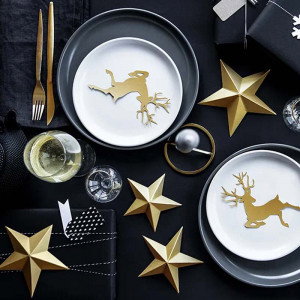 Dekorationsstjärnor i guld - PartyDeco
