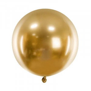 Rund Ballong Glossy Guld, 60 cm - PartyDeco