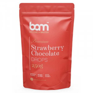 Choklad knappar jordgubb, 250 g - BAM