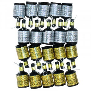 Party Poppers guld & silver, 20-pack