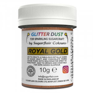 Ätbart glitterpulver, royal gold - Sugarflair