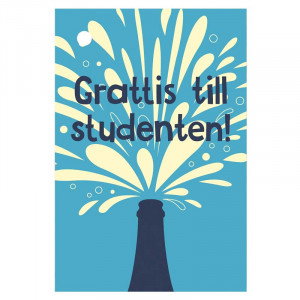 Kort mini, Flaska, Grattis till studenten!