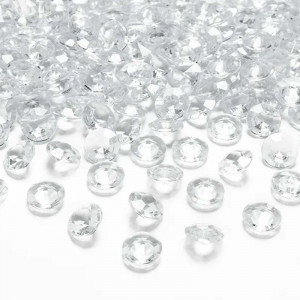 Diamantkonfetti 1,2 cm, transparent, 100-pack - PartyDeco