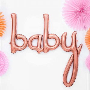 Folieballong Baby, Roséguld - PartyDeco