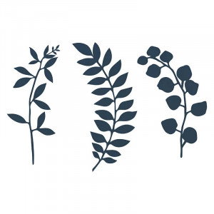 Pappersdekoration grenar med blad, marinblå - PartyDeco