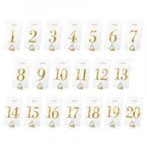 Bordsnumreringskort 1-20, guld - PartyDeco
