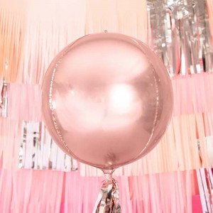 Folieballong Rund, roséguld - PartyDeco